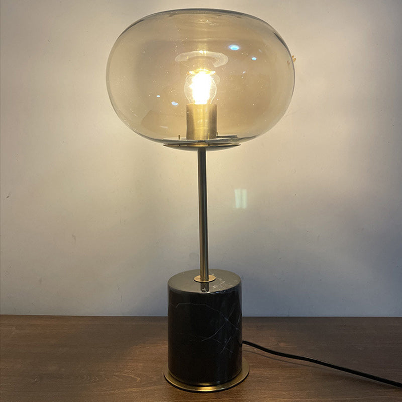 Modern Artistic Single Table Light Marble Globe Table Lamp with Glass Shade