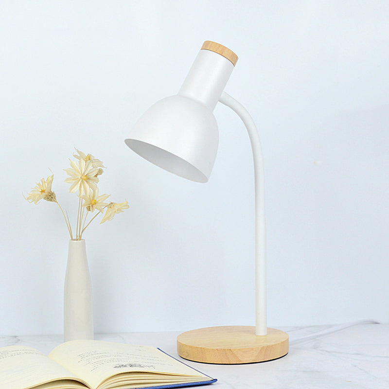 Wooden Dome Table Lamp in Modern Minimalist Style Wrought Iron Macaron Table Light for Bedroom