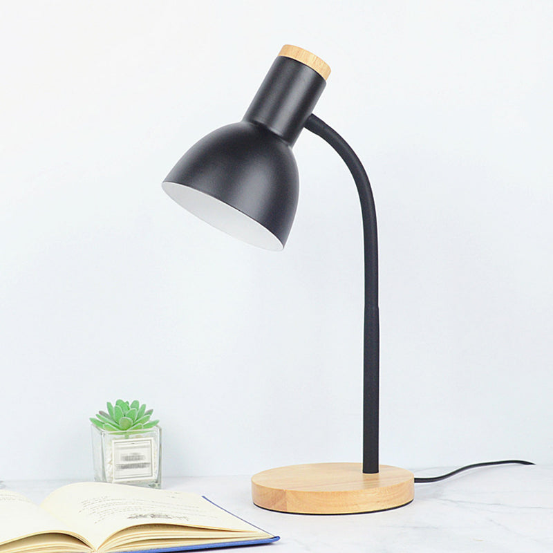 Wooden Dome Table Lamp in Modern Minimalist Style Wrought Iron Macaron Table Light for Bedroom