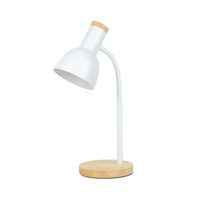 Wooden Dome Table Lamp in Modern Minimalist Style Wrought Iron Macaron Table Light for Bedroom