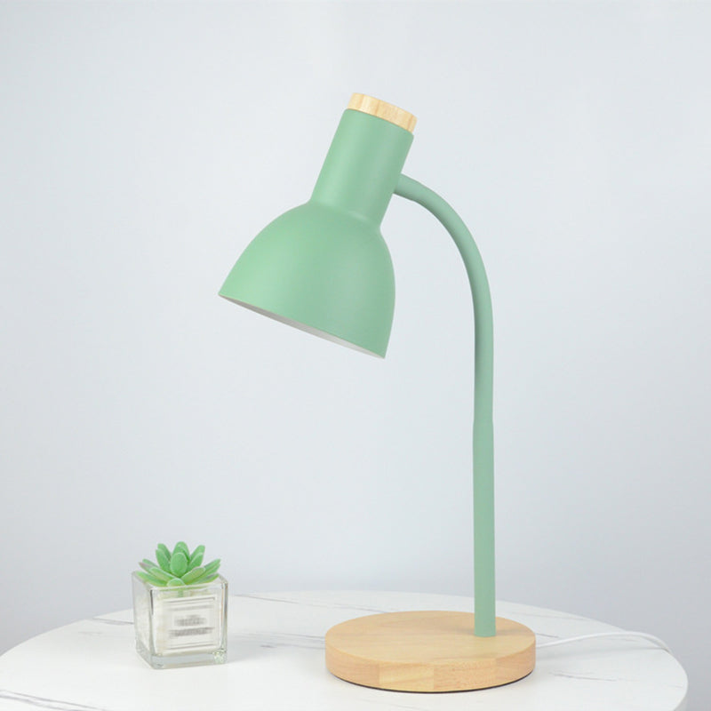 Wooden Dome Table Lamp in Modern Minimalist Style Wrought Iron Macaron Table Light for Bedroom