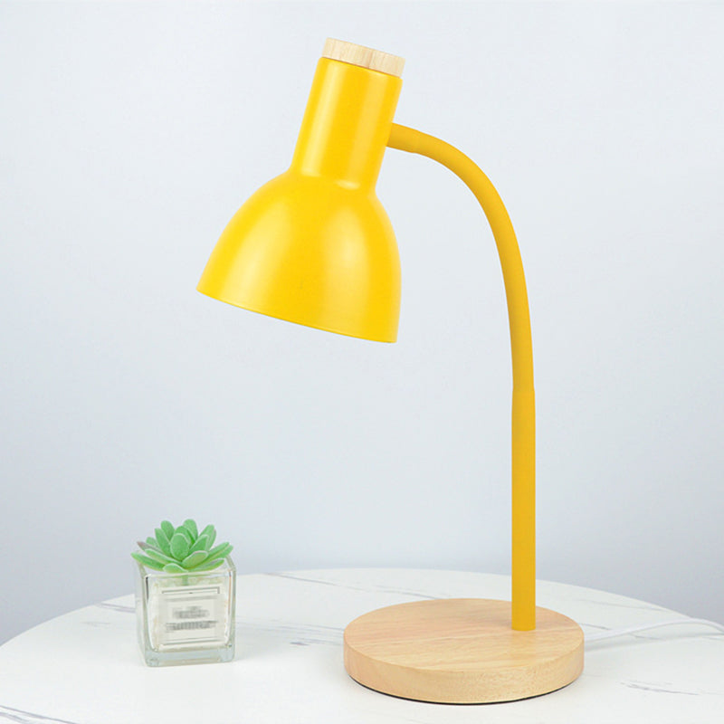 Wooden Dome Table Lamp in Modern Minimalist Style Wrought Iron Macaron Table Light for Bedroom