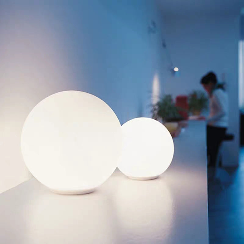 White Globe Table Lamp in Modern Concise Style Glass Single Table Light for Interior Spaces
