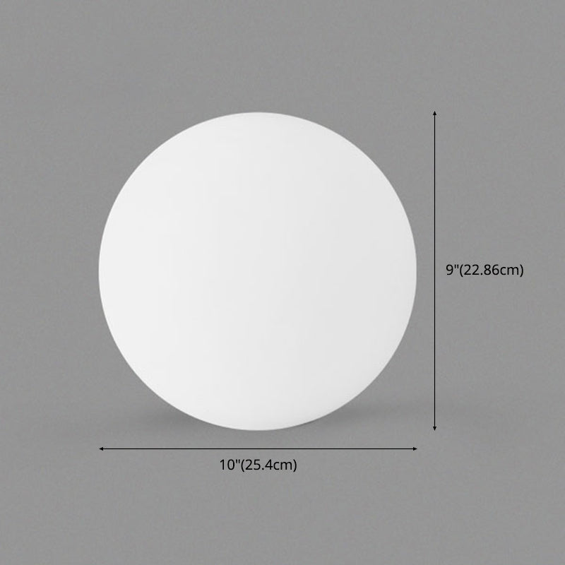 White Globe Table Lamp in Modern Concise Style Glass Single Table Light for Interior Spaces