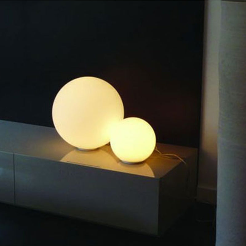 White Globe Table Lamp in Modern Concise Style Glass Single Table Light for Interior Spaces