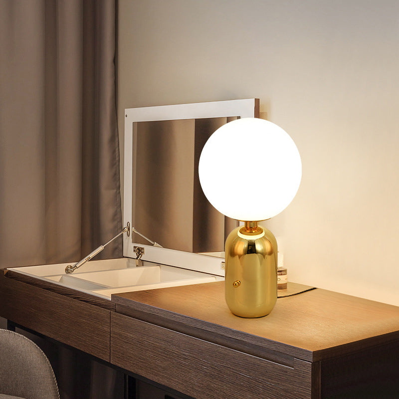 Electroplate Metal Table Lamp in Modern Luxury Style Glass Globe Table Light for Interior Spaces