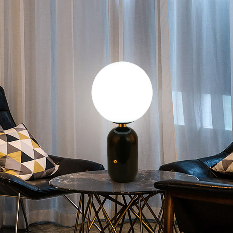 Electroplate Metal Table Lamp in Modern Luxury Style Glass Globe Table Light for Interior Spaces