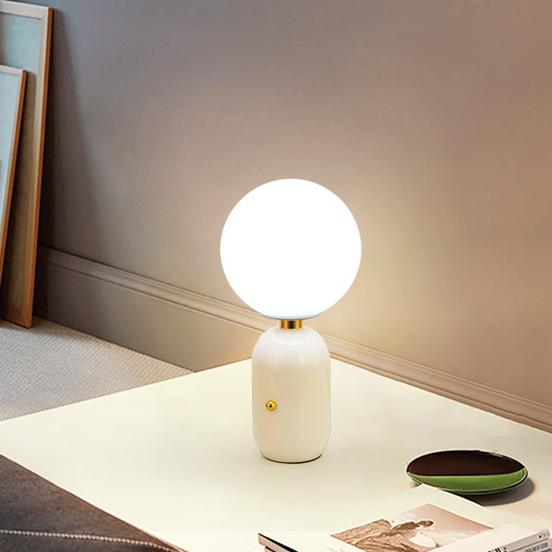 Electroplate Metal Table Lamp in Modern Luxury Style Glass Globe Table Light for Interior Spaces