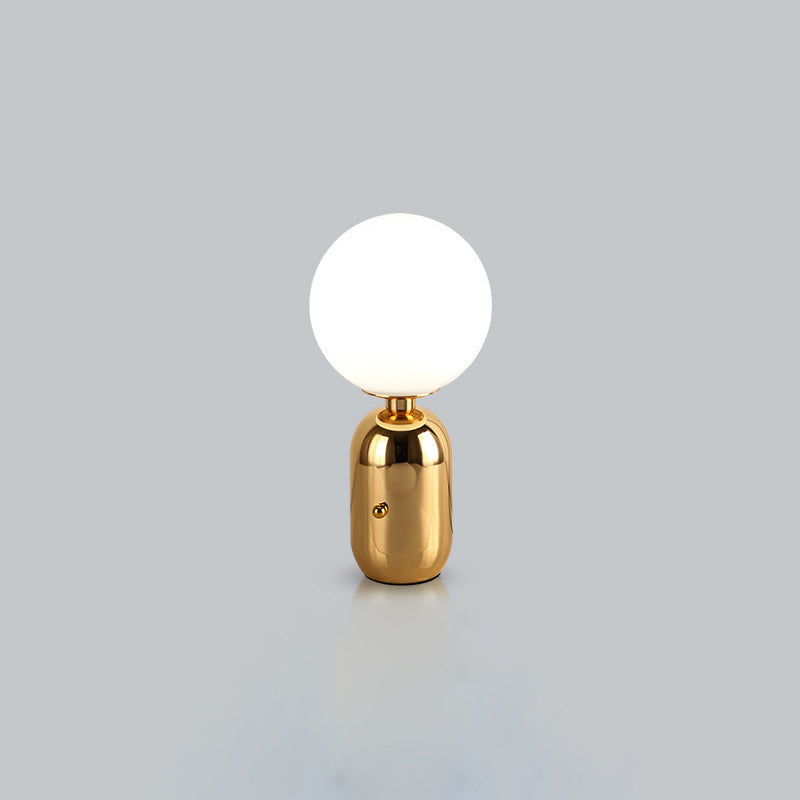 Electroplate Metal Table Lamp in Modern Luxury Style Glass Globe Table Light for Interior Spaces