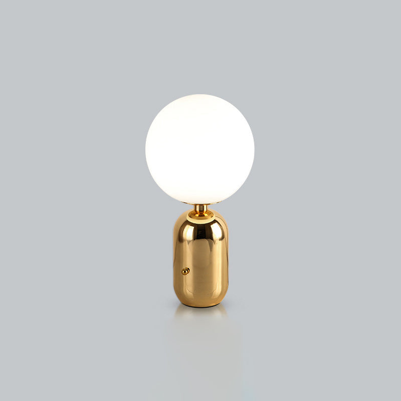 Electroplate Metal Table Lamp in Modern Luxury Style Glass Globe Table Light for Interior Spaces