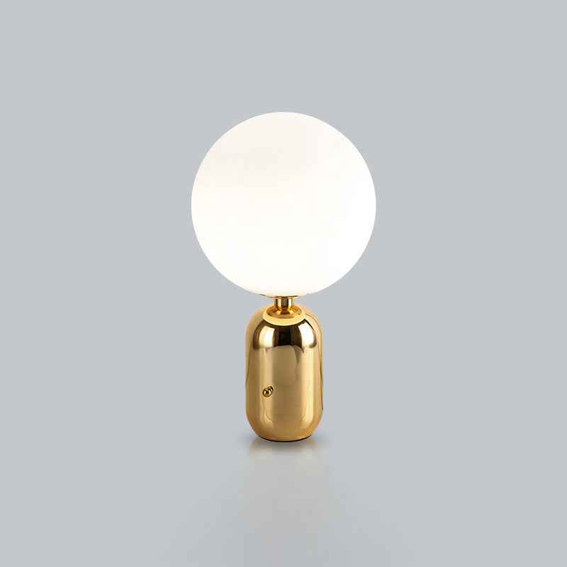 Electroplate Metal Table Lamp in Modern Luxury Style Glass Globe Table Light for Interior Spaces