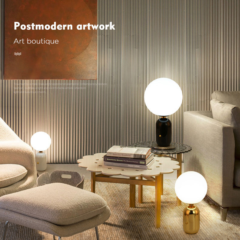 Electroplate Metal Table Lamp in Modern Luxury Style Glass Globe Table Light for Interior Spaces