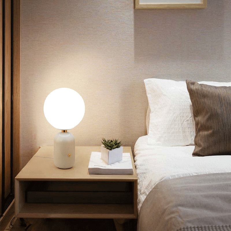 Electroplate Metal Table Lamp in Modern Luxury Style Glass Globe Table Light for Interior Spaces