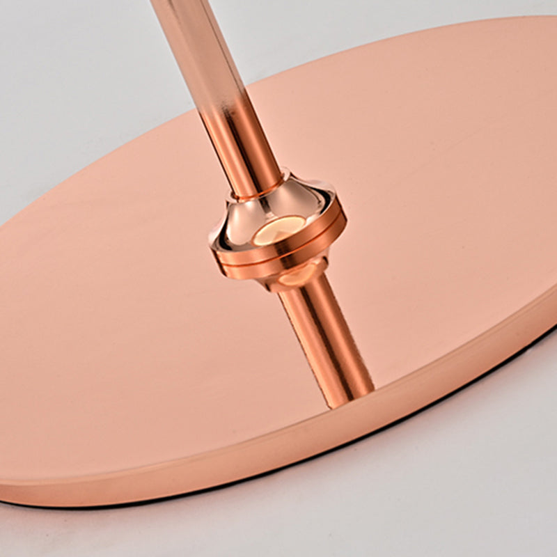 Modern Artistic LED Table Lamp Electroplate Metal Dome Table Light with Glass Shade