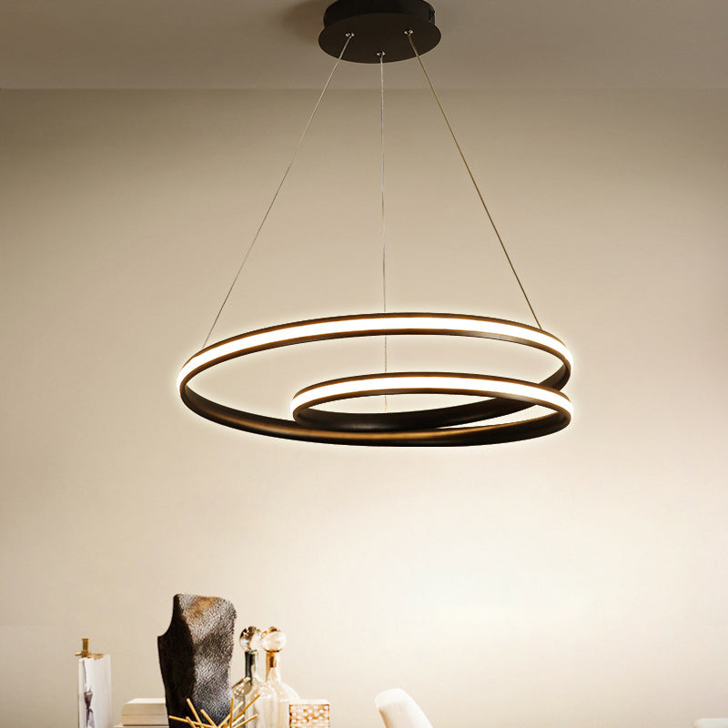 Modern Minimalist LED Pendant Light Aluminium Linear Hanging Lamp with Silicone Shade