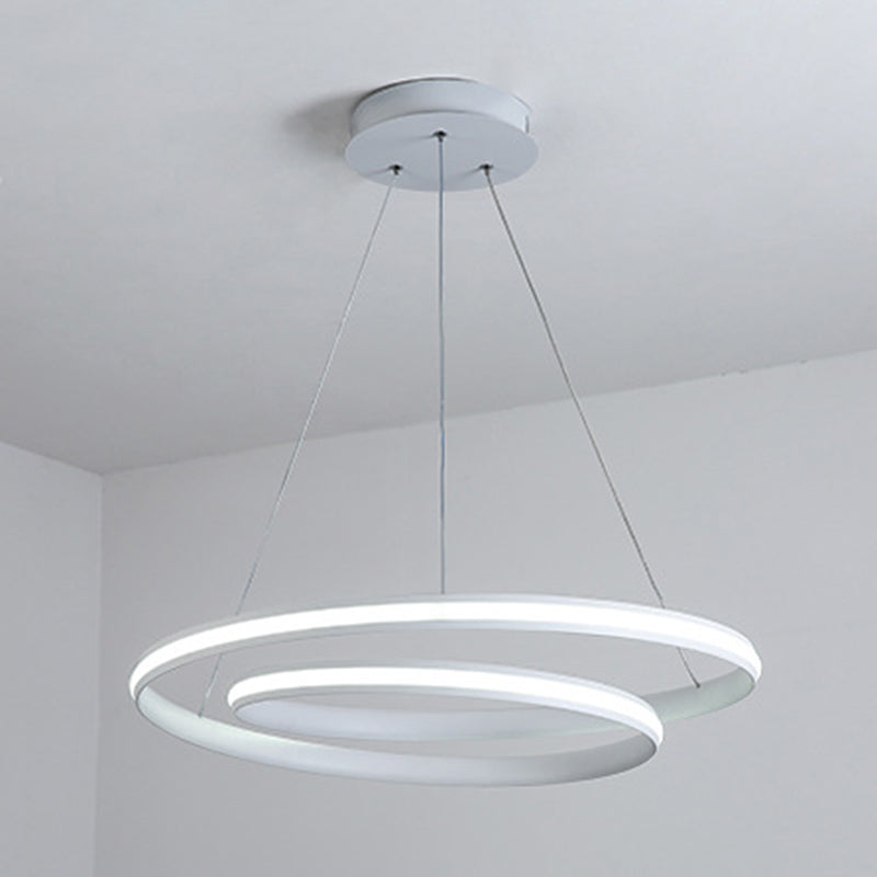 Modern Minimalist LED Pendant Light Aluminium Linear Hanging Lamp with Silicone Shade