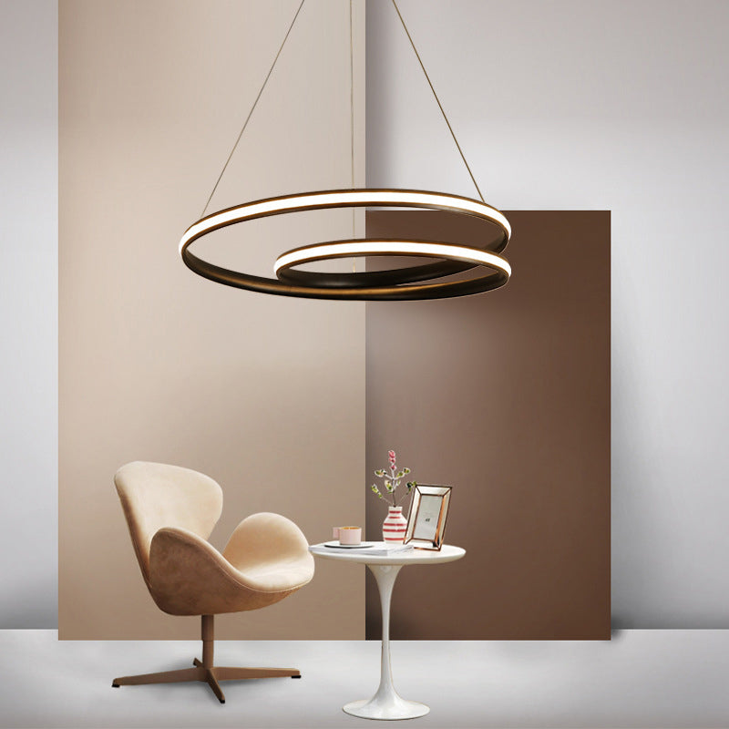 Modern Minimalist LED Pendant Light Aluminium Linear Hanging Lamp with Silicone Shade