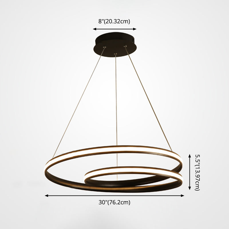 Modern Minimalist LED Pendant Light Aluminium Linear Hanging Lamp with Silicone Shade