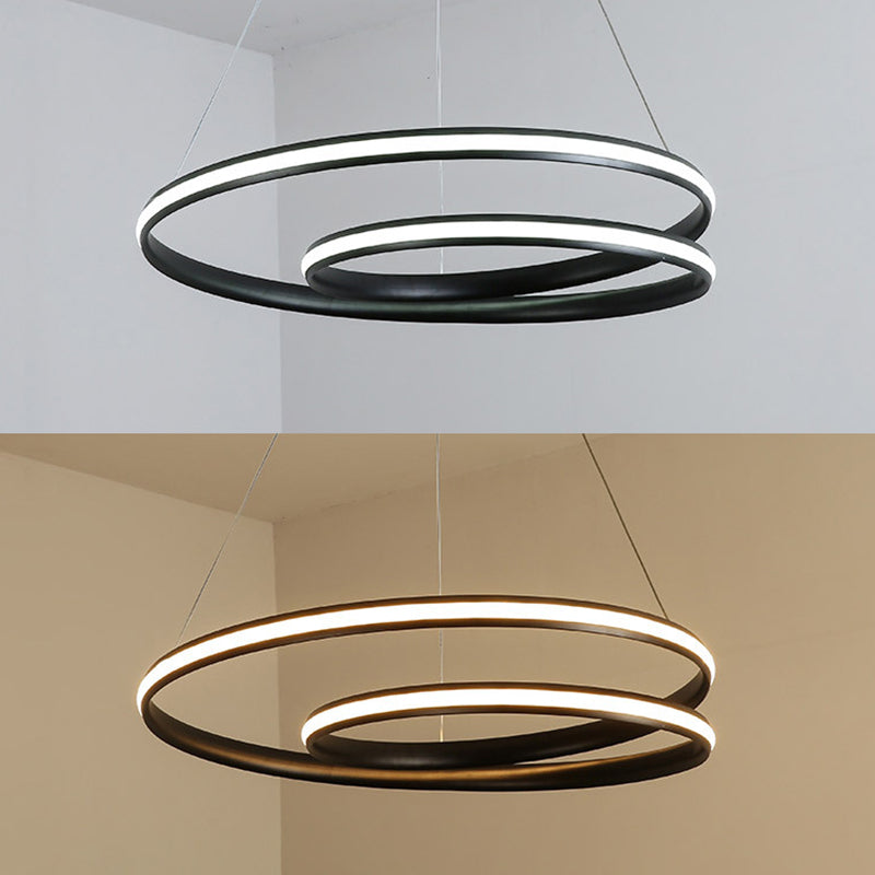 Modern Minimalist LED Pendant Light Aluminium Linear Hanging Lamp with Silicone Shade