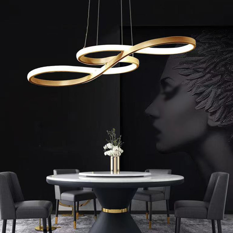Silicone Linear LED Pendant Light in Modern Concise Style Aluminium Indoor Hanging Lamp