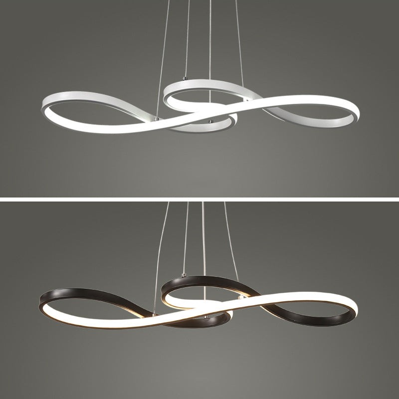 Silicone Linear LED Pendant Light in Modern Concise Style Aluminium Indoor Hanging Lamp