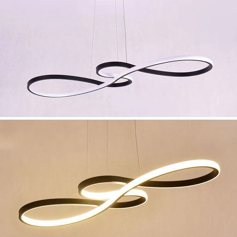 Silicone Linear LED Pendant Light in Modern Concise Style Aluminium Indoor Hanging Lamp