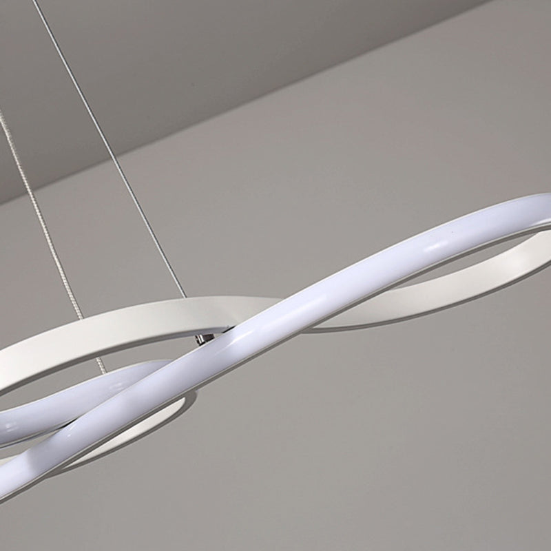 Silicone Linear LED Pendant Light in Modern Concise Style Aluminium Indoor Hanging Lamp