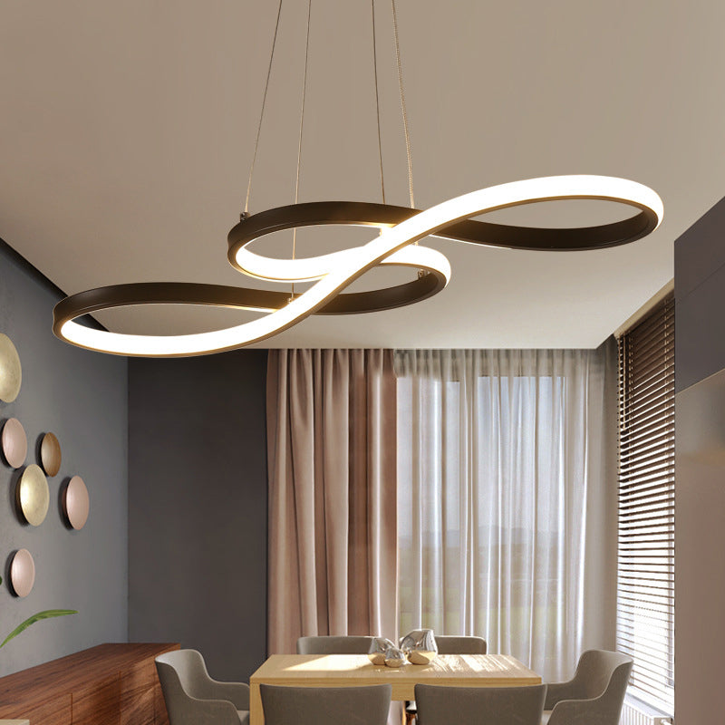 Silicone Linear LED Pendant Light in Modern Concise Style Aluminium Indoor Hanging Lamp