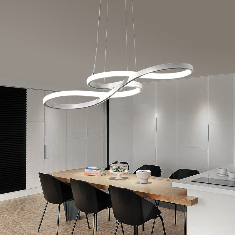 Silicone Linear LED Pendant Light in Modern Concise Style Aluminium Indoor Hanging Lamp