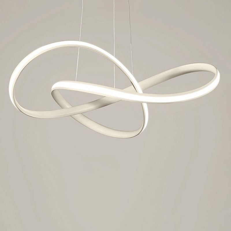 Modern Minimalist LED Pendant Light Aluminium Linear Hanging Lamp with Silicone Shade