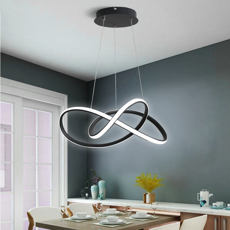 Modern Minimalist LED Pendant Light Aluminium Linear Hanging Lamp with Silicone Shade