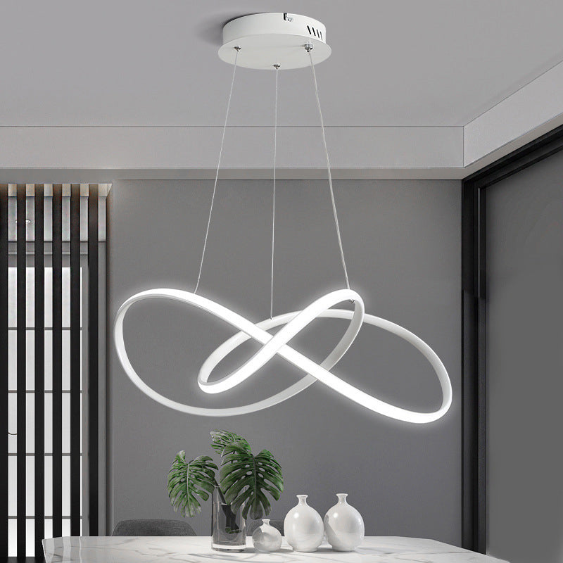 Modern Minimalist LED Pendant Light Aluminium Linear Hanging Lamp with Silicone Shade