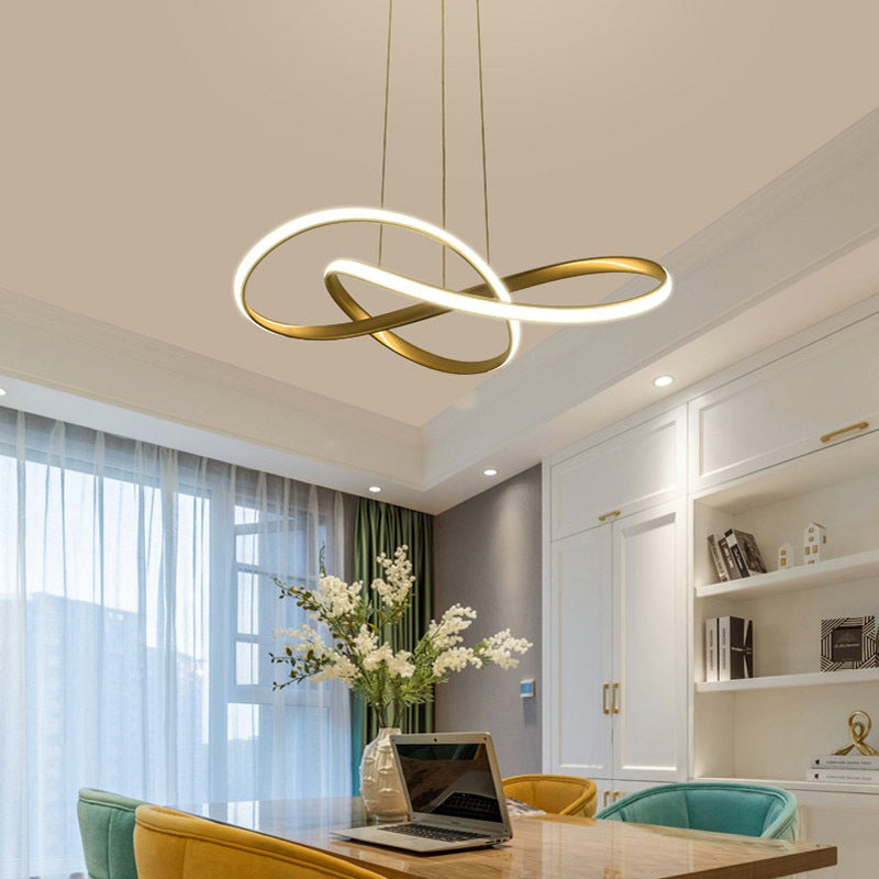 Modern Minimalist LED Pendant Light Aluminium Linear Hanging Lamp with Silicone Shade