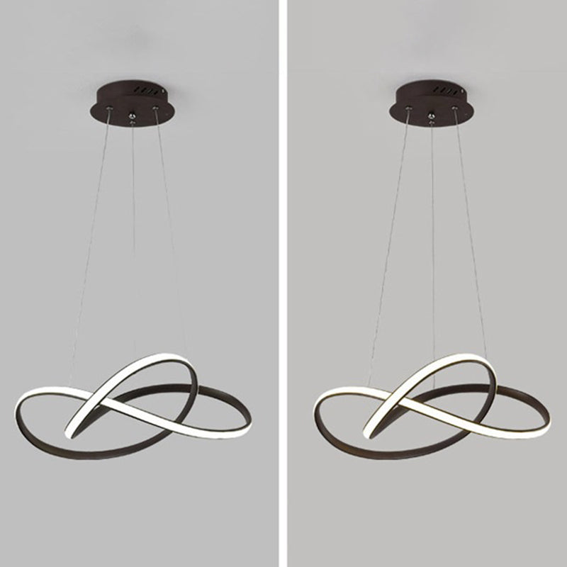 Modern Minimalist LED Pendant Light Aluminium Linear Hanging Lamp with Silicone Shade