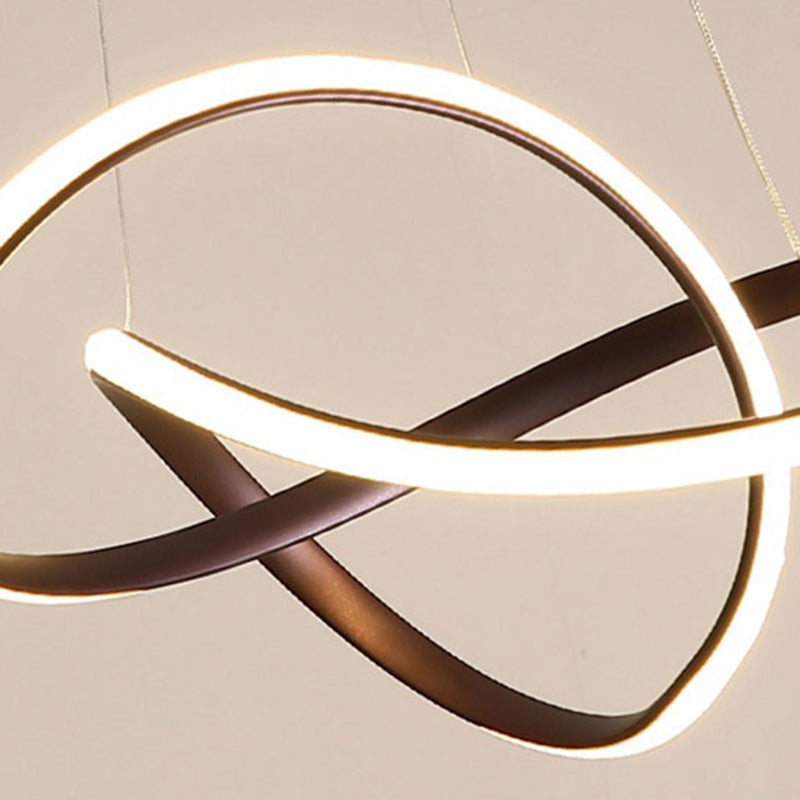 Modern Minimalist LED Pendant Light Aluminium Linear Hanging Lamp with Silicone Shade