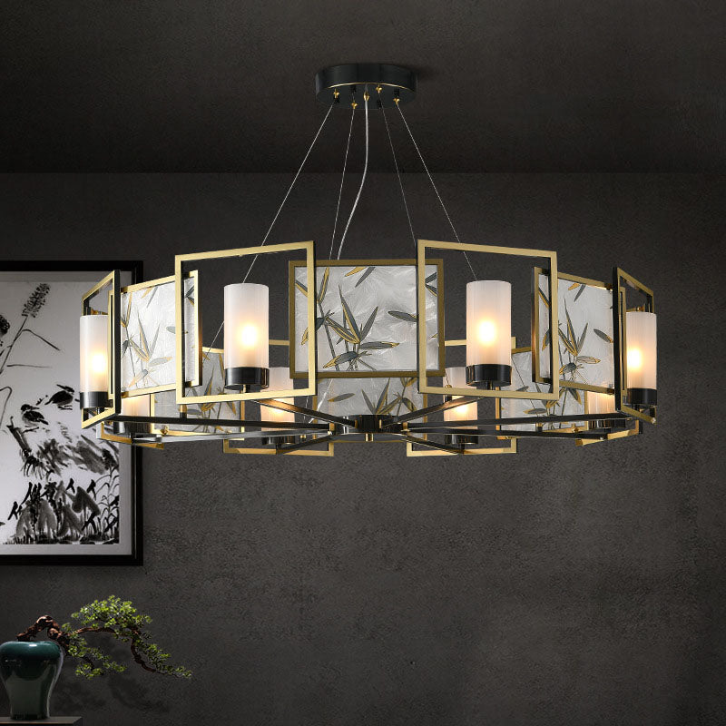 Contemporary Bronze Copper Hanging Chandelier Circle Ceiling Hanging Light Fixture