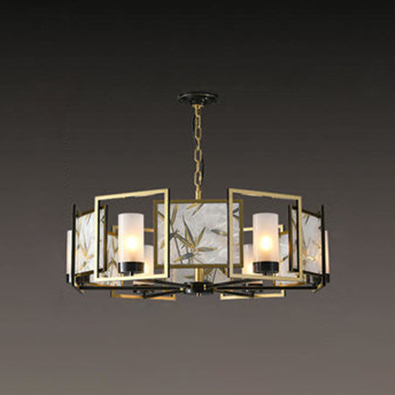 Contemporary Bronze Copper Hanging Chandelier Circle Ceiling Hanging Light Fixture