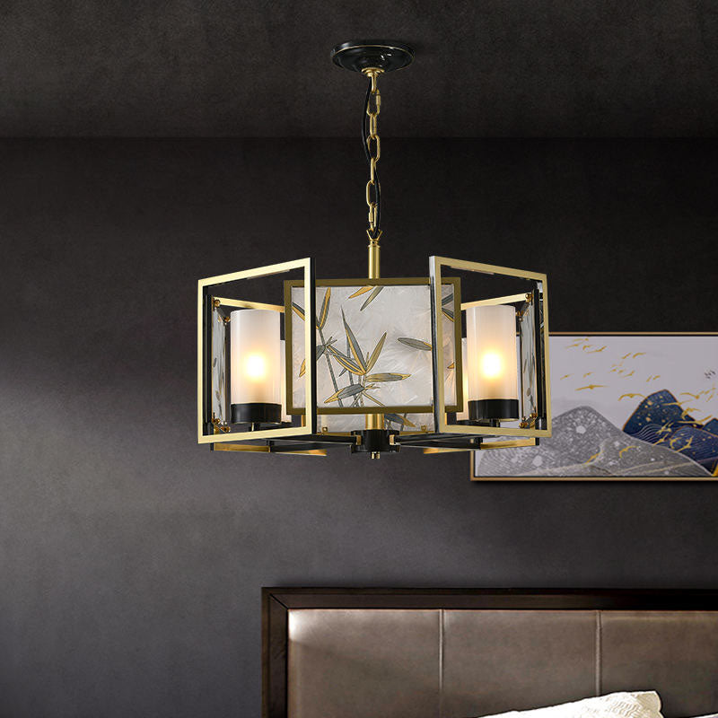 Contemporary Bronze Copper Hanging Chandelier Circle Ceiling Hanging Light Fixture