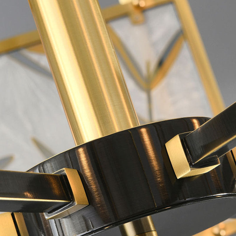 Contemporary Bronze Copper Hanging Chandelier Circle Ceiling Hanging Light Fixture