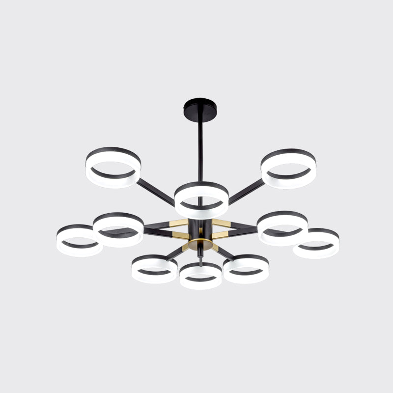 Modern Chandelier Lights Multiple Rings Pendant Lighting Fixtures Metal Chandelier