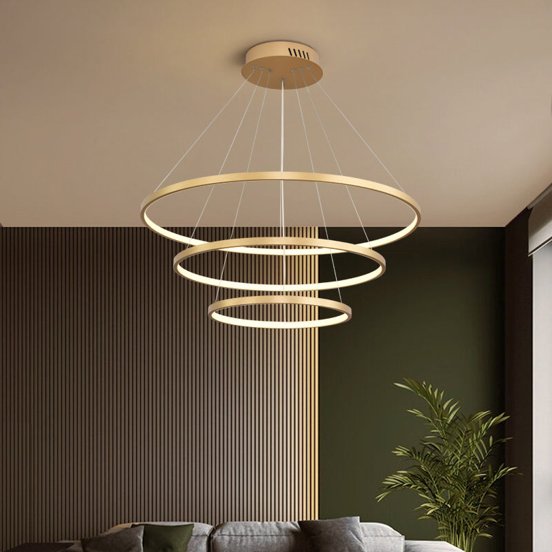 Modern Gold Chandelier Multiple Rings Pendant Chandelier Metal Chandelier
