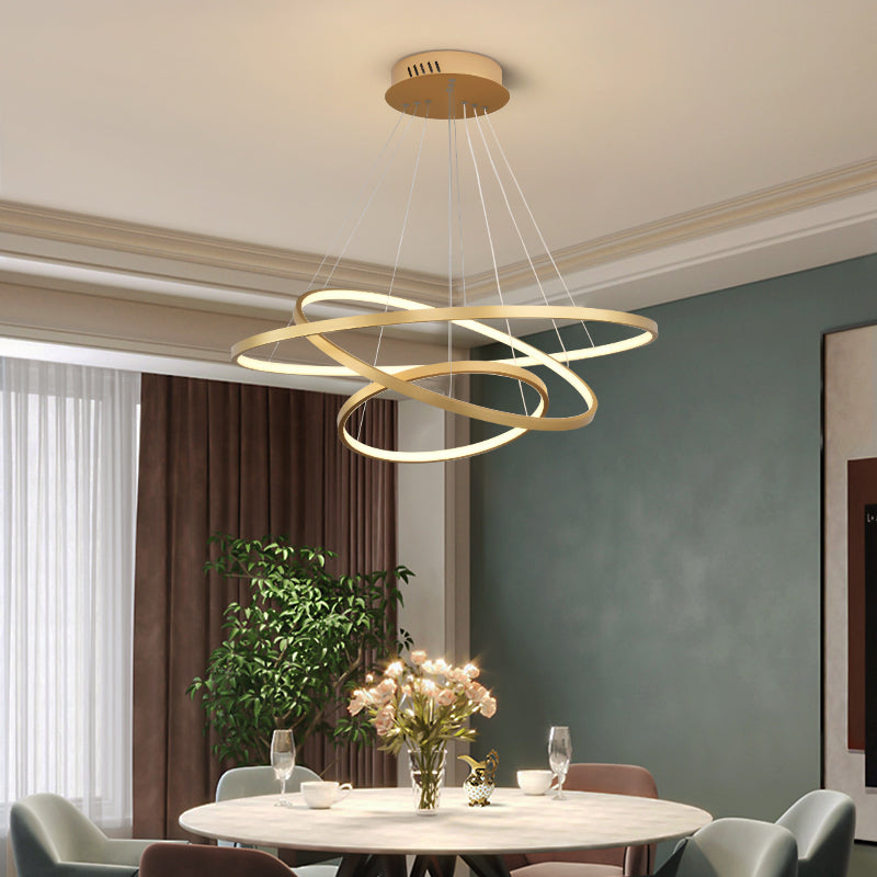 Modern Gold Chandelier Multiple Rings Pendant Chandelier Metal Chandelier