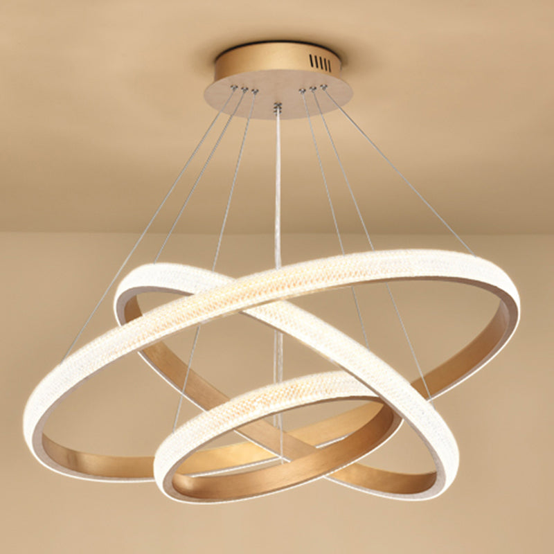 Modern Chandeliers For Foyer Multiple Rings Pendant Lighting Fixtures Metal