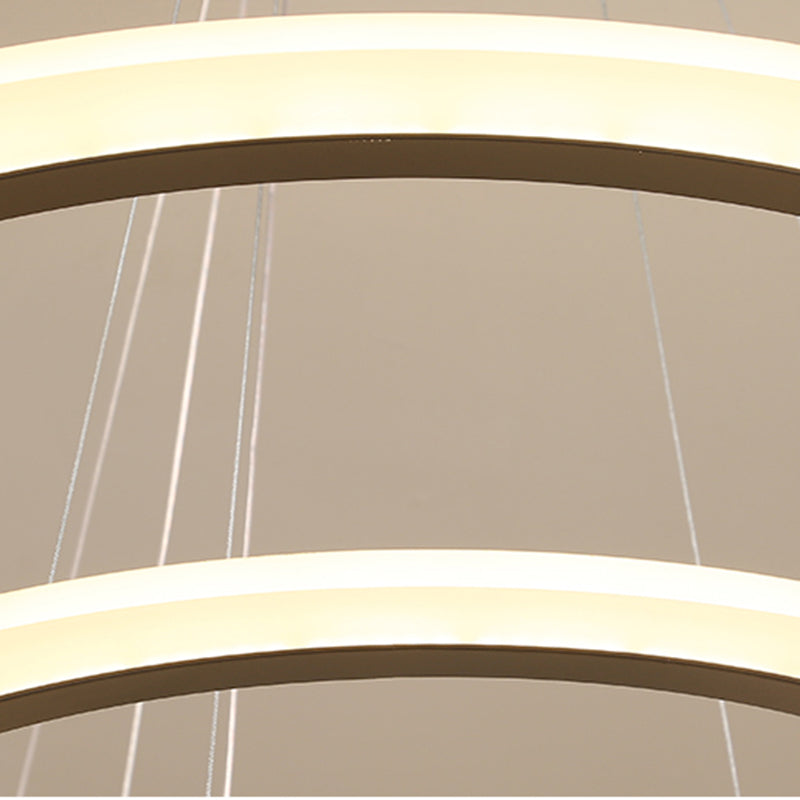 Large Modern Chandelier Multiple Rings Hanging Light Fixtures Metal Chandelier