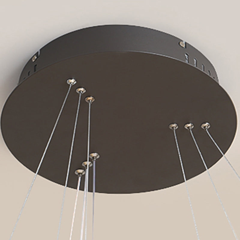 Large Modern Chandelier Multiple Rings Hanging Light Fixtures Metal Chandelier