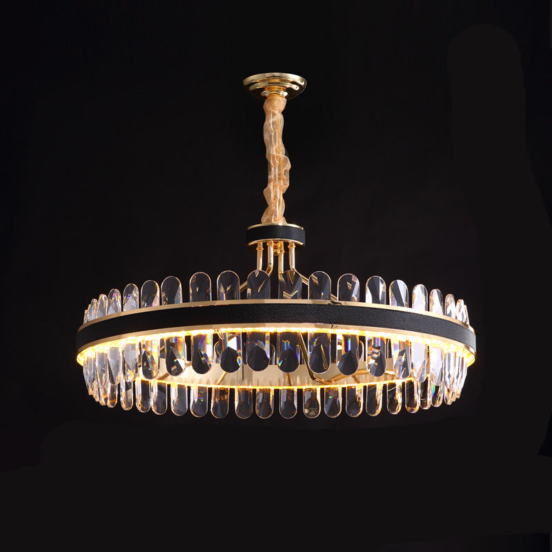 Éclairage de salle à manger moderne lustre circulaire suspendue suspendue cristal