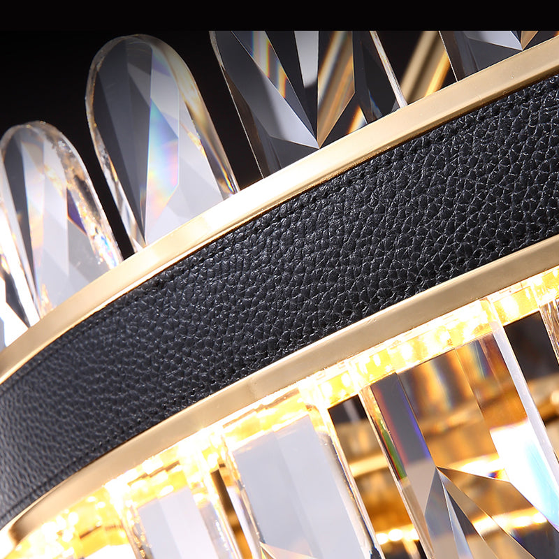 Éclairage de salle à manger moderne lustre circulaire suspendue suspendue cristal