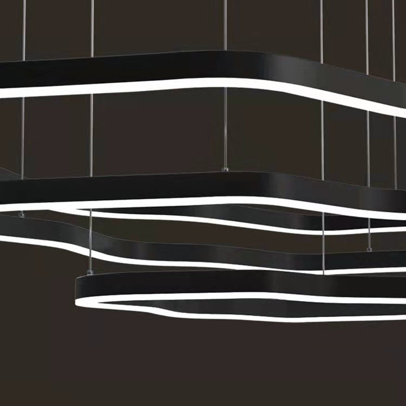 Iluminación moderna de comedor anillos múltiples accesorios de iluminación de araña