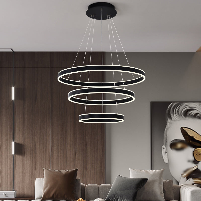 Modern Chandeliers For Dining Room Multiple Rings Chandelier Lighting Fixtures