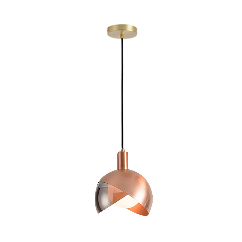 Modern Luxury Single Pendant Light Electroplate Iron Globe Hanging Lamp for Interior Spaces